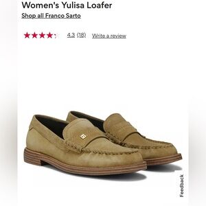 Franco Sarto Women’s Yulisa Loafers in Olive-Tan Suede